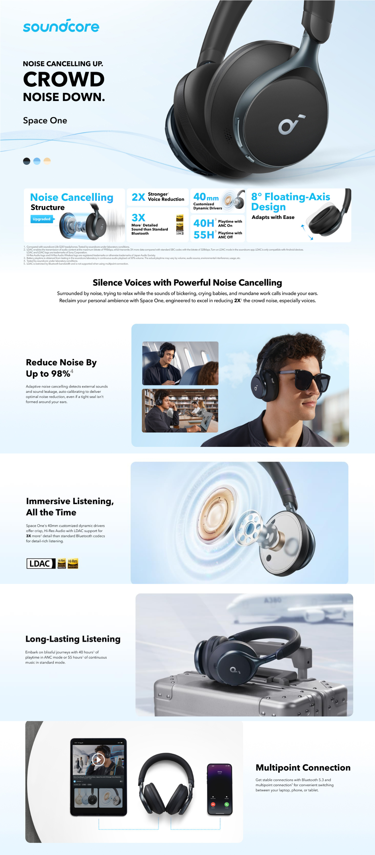 casti wireless over-ear soundcore space one