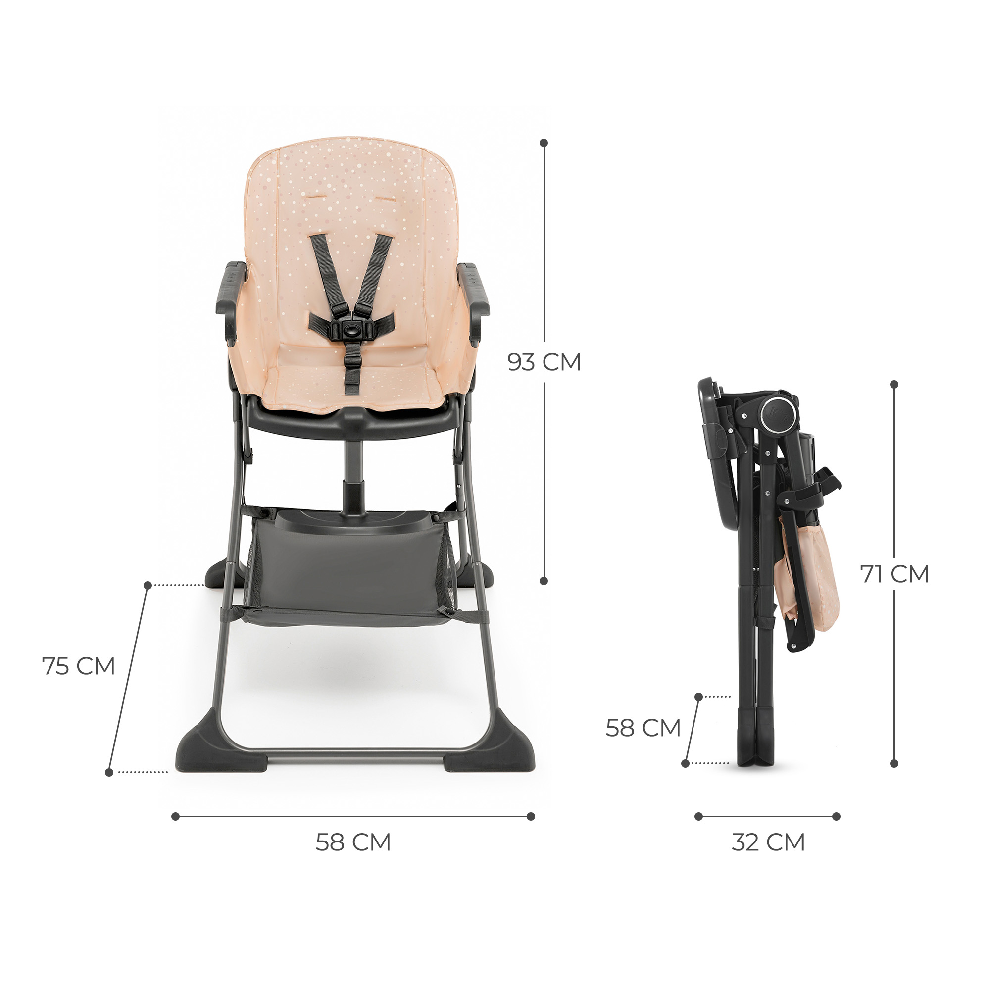 Foldee highchair pink