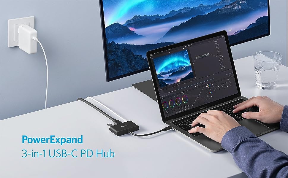 Media Hub Anker USB-C, PowerDelivery, HDMI, USB