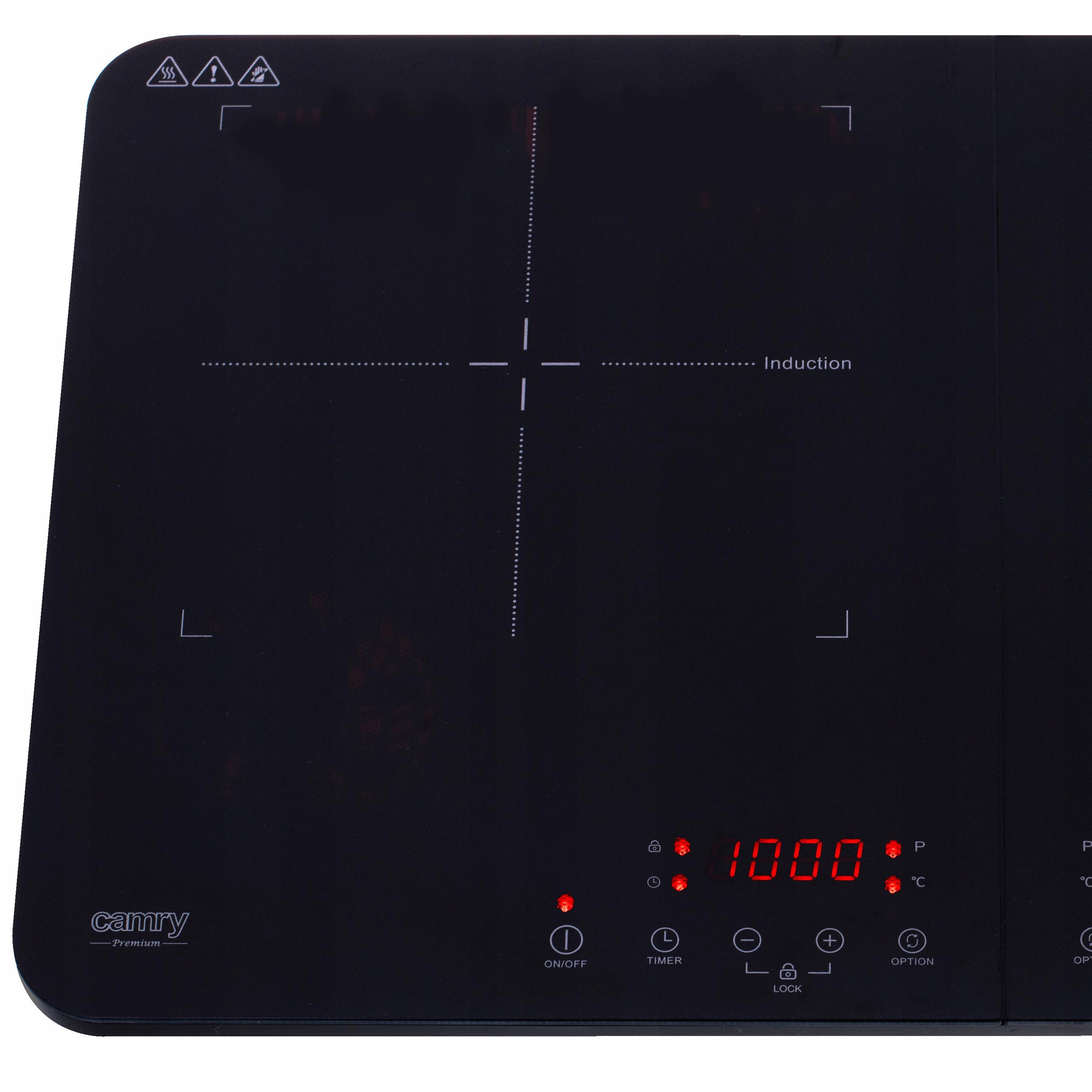 KUCHENKA ELEKTRYCZNA INDUKCJNA DWUPALNIKOWA 3500W Szerokość produktu 60.5 cm