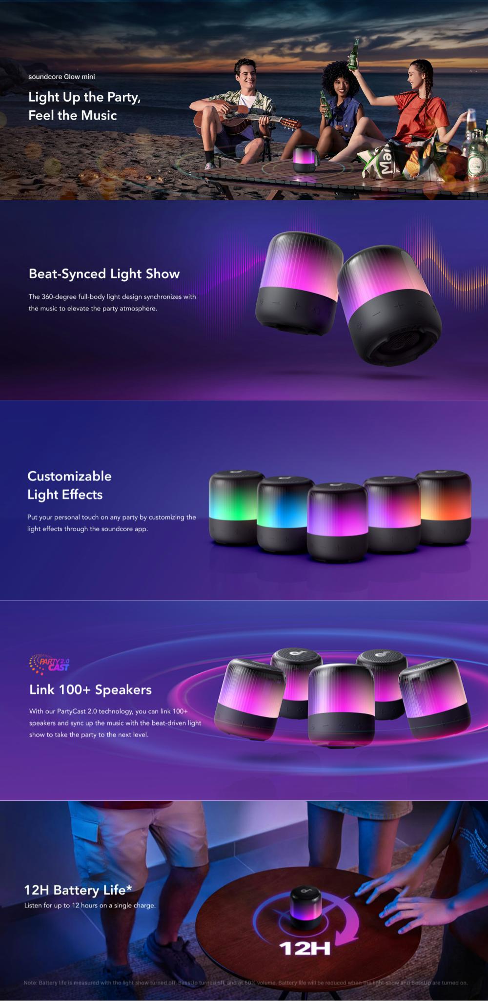 Boxa portabila wireless Anker SoundCore Glow Mini