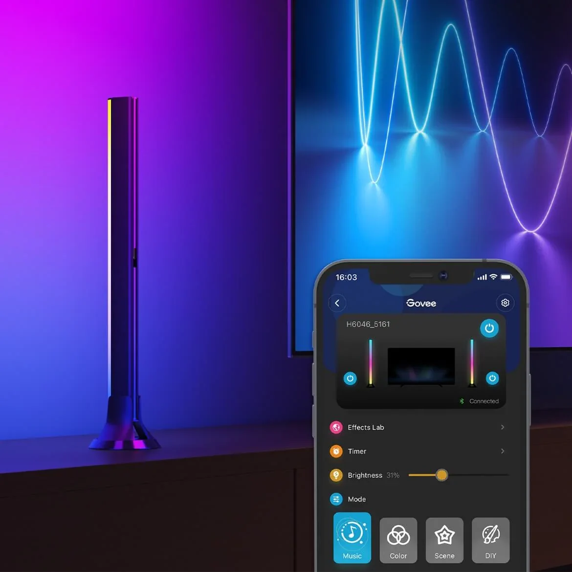 GOVEE H6046 RGBIC WIFI + BLUETOOTH FLOW PLUS BARE LUMINOARE
